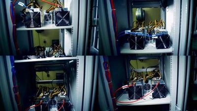 An advanced mining rig in action, showcasing its components and efficiency in cryptocurrency extraction